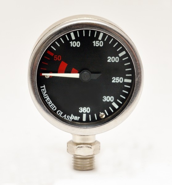 Pressure Gauge 300Bar Black Dial