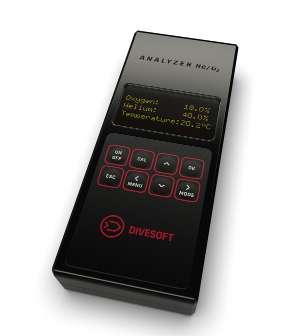 DIVESOFT O2/HE Analyzer with simply flow limiter